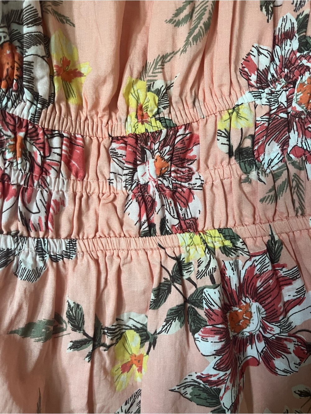 Maurices Boho Peach Floral Cotton Blend Tie-Shoulder Midi Dress Size XS - Picture 5 of 8